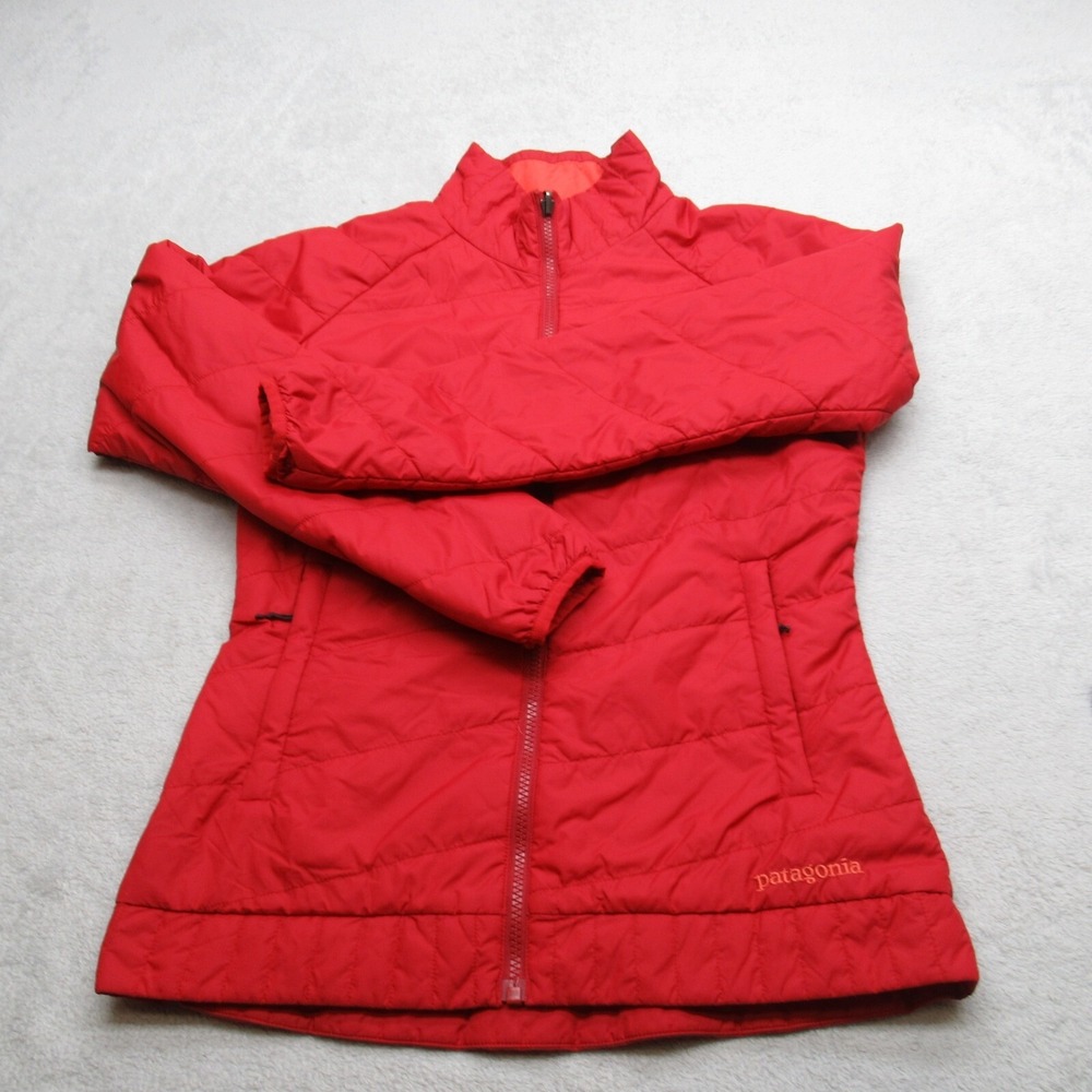 Patagonia Jacket Women XS Red Insulated Full Zip Quilted Puff Wind 31678 FA15